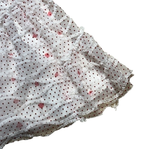 For Love & Lemons Ilaria Red and White Polka Dot Mini Dress US S - Picture 4 of 12